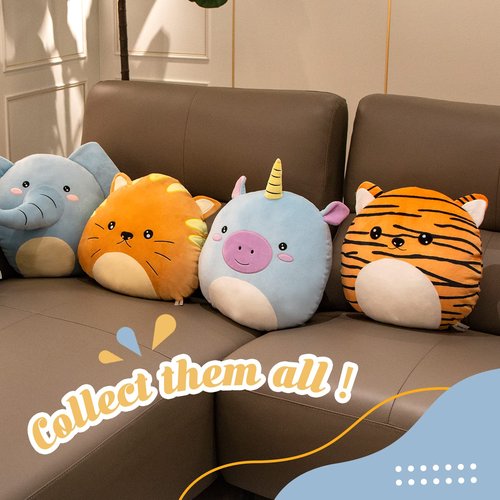 CozyWorld 15” Cute Tiger Plush Pillow Stuffed Animal Super Soft Sofa Cushion Plush Toy Car Trip Home Decors Birthday Valentines Gift for Kids Grandson Daughter Son