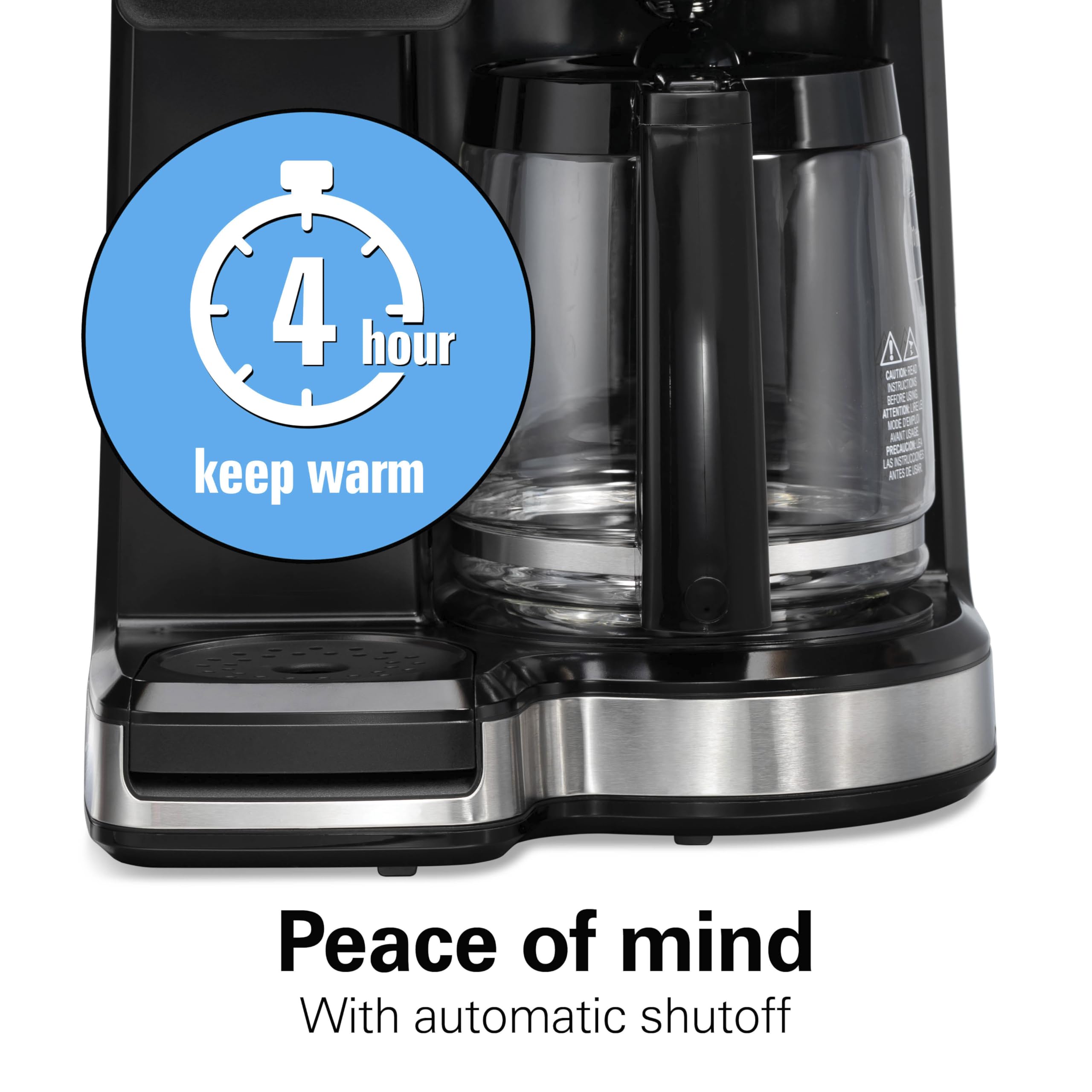 Hamilton Beach 2-Way 12 Cup Programmable Drip Hot and Iced Coffee Maker & Single Serve Coffee Machine, AquaFlow Showerhead, Glass Carafe, Auto Pause and Pour, Black (47500J)