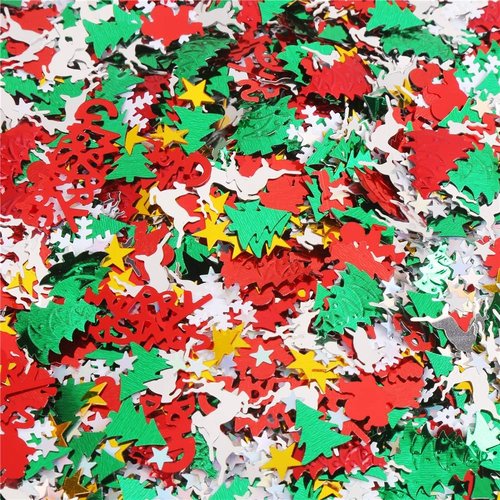 CCINEE Metallic Foil Sequins Table Decoration Set - 100g, 4800 Pieces for Christmas & New Year