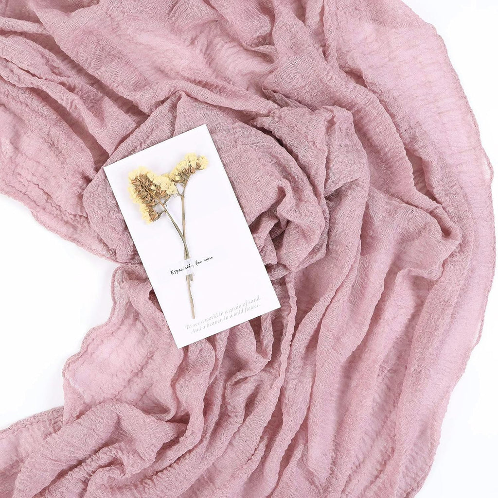 Skiennix Dusty Pink Cheesecloth Table Runner - 13ft Boho Style for Weddings & Parties | 35x157 Inches