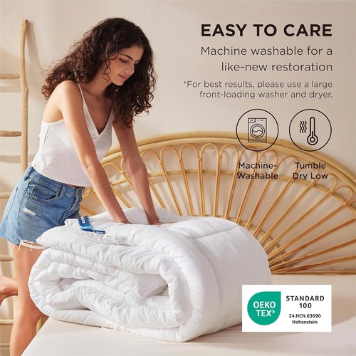Bedsure Comforter Duvet Insert - All-Season Quilted Down Alternative Blanket, California King 96x102 Inches, White