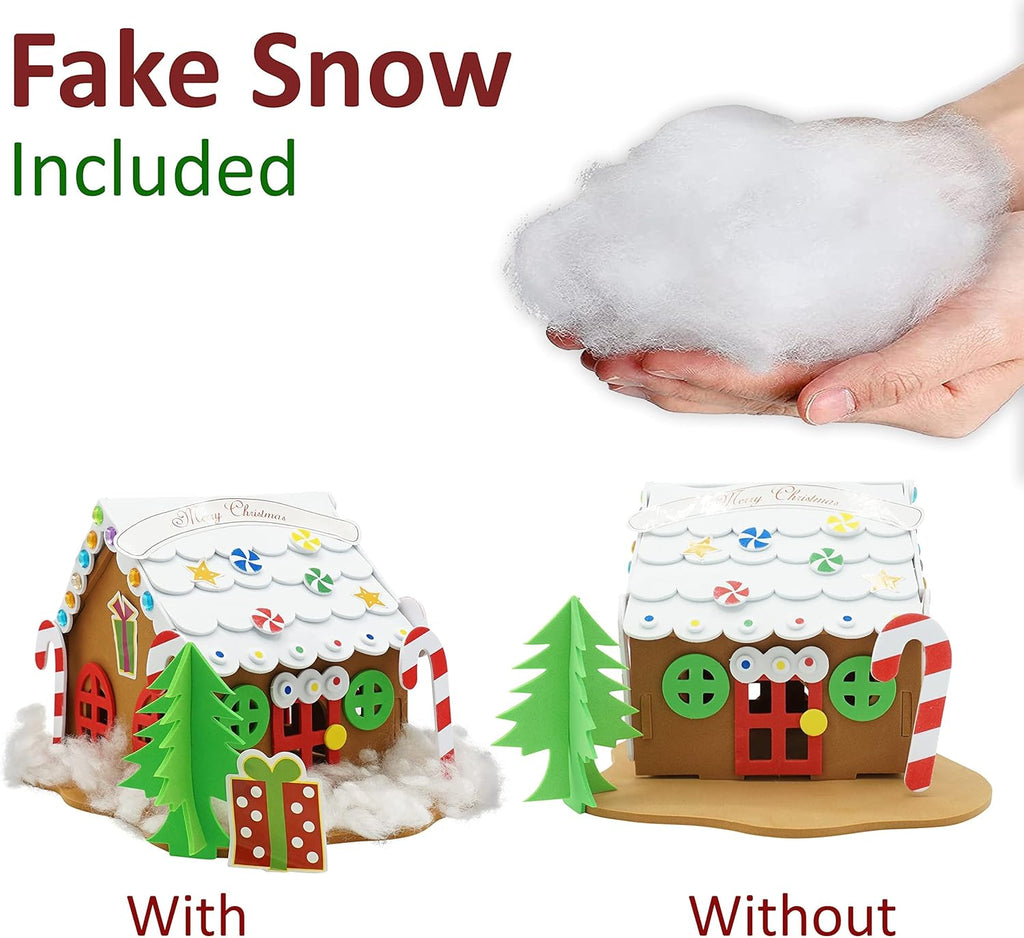 4E's Gingerbread House Craft Kit - DIY Christmas Fun for Kids | 2 Pack, Self-Adhesive Decorate & Build
