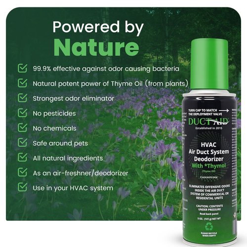 Air Freshener for HVAC System, Commercial, Residential & Cars| Made with Thyme extract, natural Plant based product Now available in a Concentrated Formula for maximum effectiveness (PACK 1)