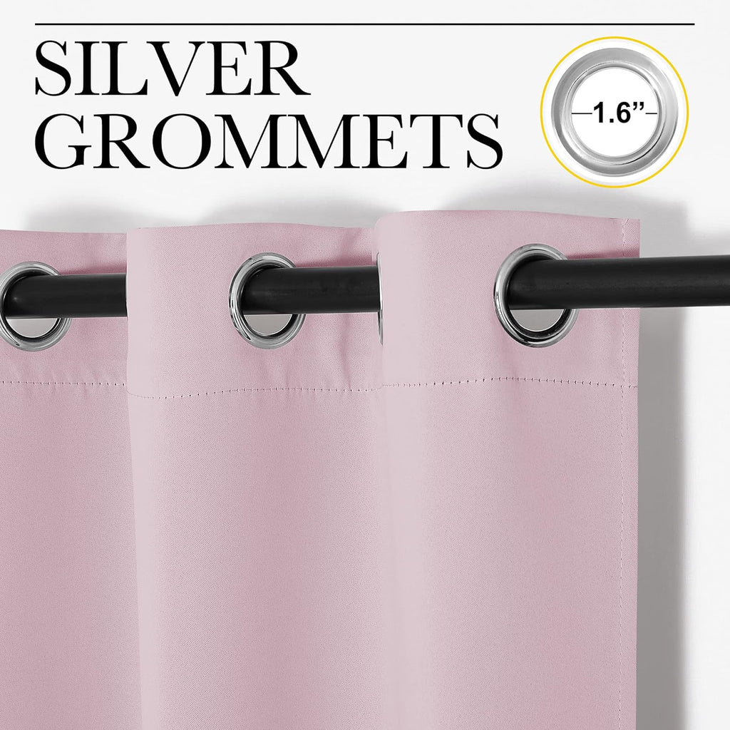 NICETOWN Baby Pink Blackout Curtains - Thermal Insulated Drapes for Bedroom | 78 Inches Long, 55 Inches Wide