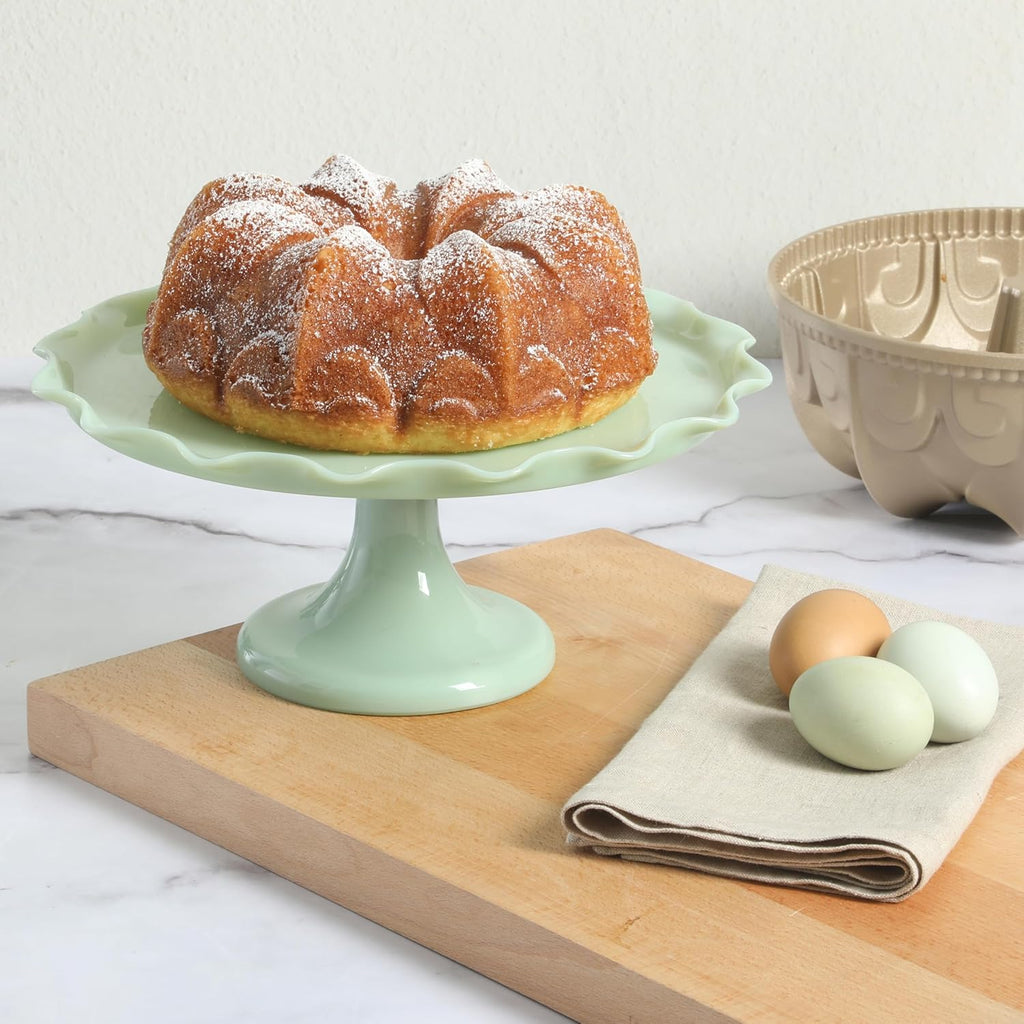Martha Stewart Dunelle Cake Pan - 12-Cup Nonstick Fluted Tube Bakeware in Champagne Gold
