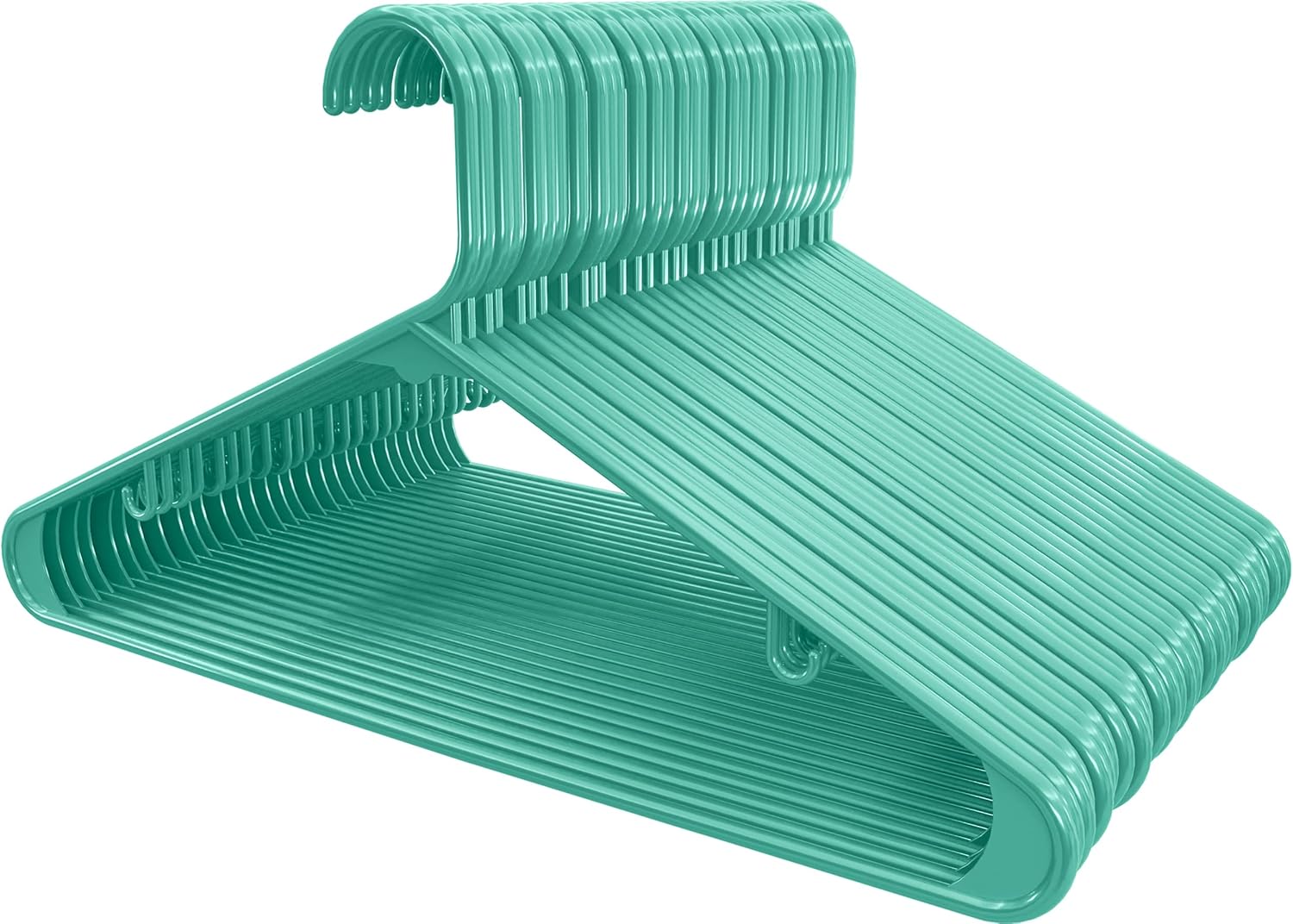 Utopia Home Plastic Hangers 50 Pack - Durable Space-Saving Closet Organizers - Aqua for Shirts, Pants & Coats