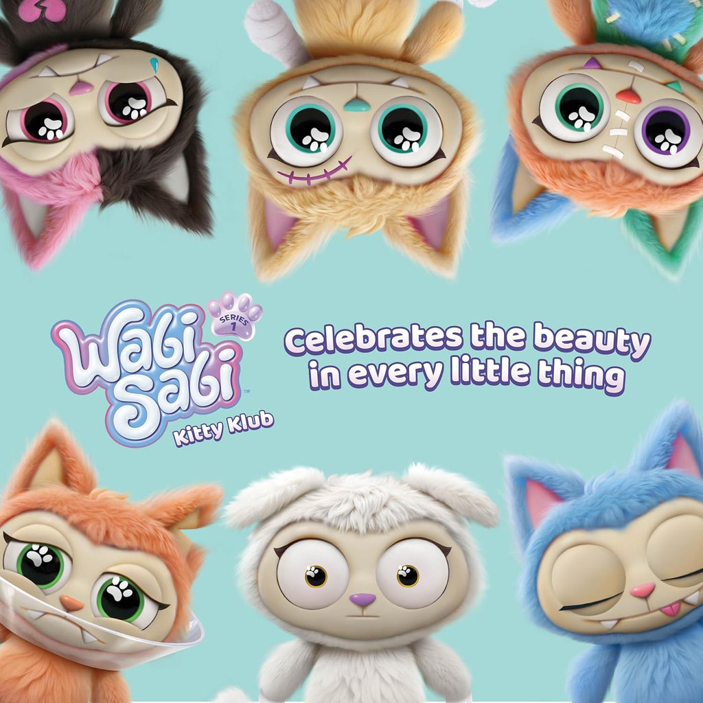 Relatable WabiSabi Kitty Club Blind Box - Soft Collectible Plush Keychain Figures for Kids & Teens