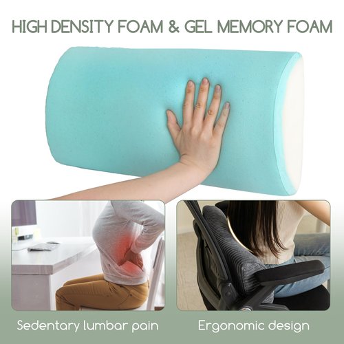 HIGOGOGO Lumbar Support Pillow for Recliner Chair/Accent Chair/Couch, Memory Foam Back Support Cushion for Elderly, Recliner Cushions for Back Rest, Pain Relief, Reading, Washable Cover, Dark Grey
