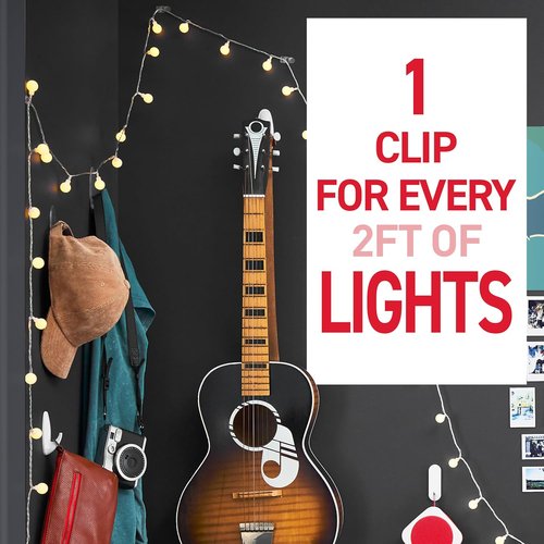 Command Clear Mini Light Clips - Damage-Free String Light Hangers | 45 Clips, 54 Strips for Home Decor