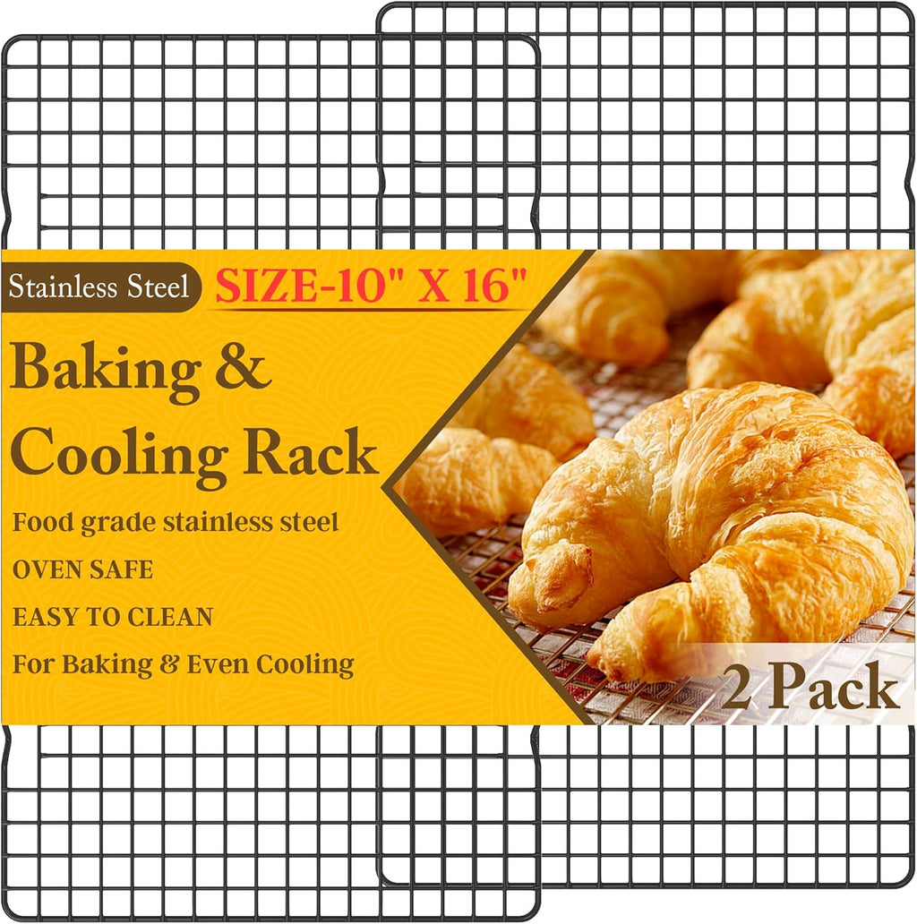 Skiennix Cooling Racks - Heavy Duty Stainless Steel Wire Rack for Baking & Grilling | 10" x 16" - Oven & Dishwasher Safe