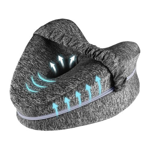 Gloserin Knee Pillow for Side Sleepers, Leg Pillow for Sleeping, Knee Pillow with Strap, Alignment Pillow Between Legs, Suitable for Relieving Leg, Back & Knee Pain, Machine Washable (Grey)