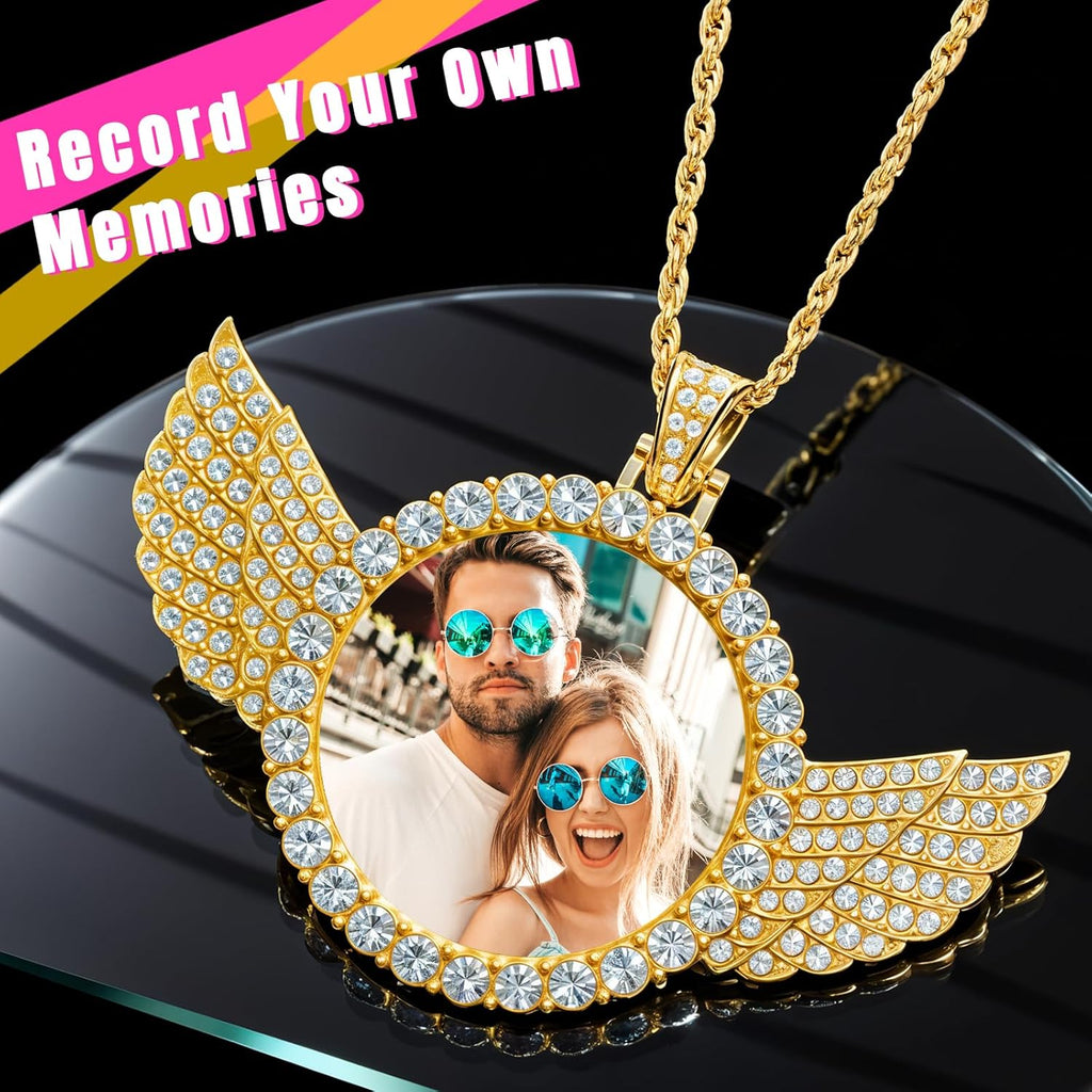 Skiennix Custom Circle Chain - Personalized Photo Necklace for Men & Women | Unique Memorial Gift