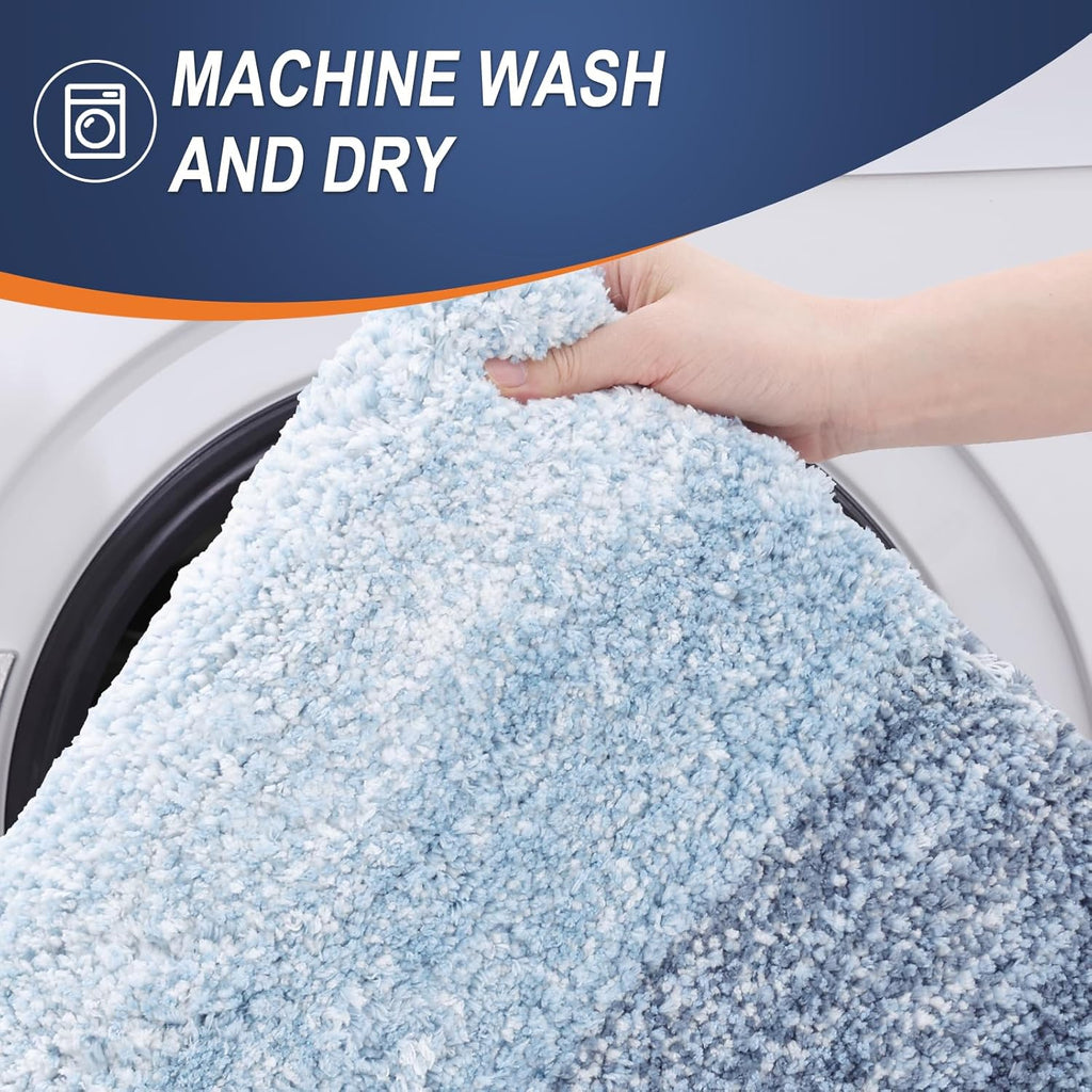 OLANLY Large Bathroom Rugs - Extra Soft Microfiber Mat 40x32 | Quick Dry & Machine Washable, Blue