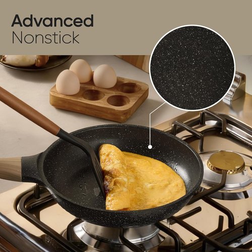 CAROTE 26-Piece Nonstick Cookware Set - Induction-Compatible, PFOA-Free, Black Pots and Pans
