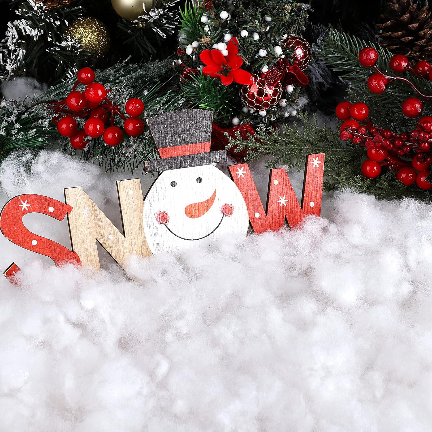 Ruisita Artificial Snow - 17.6 Ounces Fluffy Snow Fiber for Christmas Tree & Holiday Displays