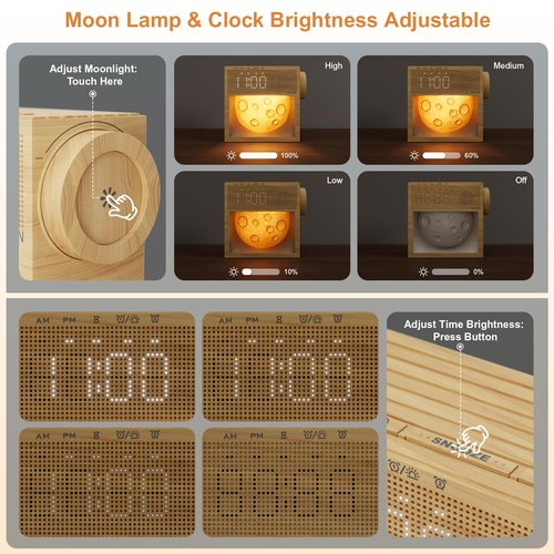 Sound Machine Alarm Clock with Sunrise Gentle Wake-Up Light, White Noise Machine with 20 Soothing Sounds for Sleeping, Dual Alarms, Snooze, Timer, Dimm Night Light for Bedroom, Valentine's Day Gifts
