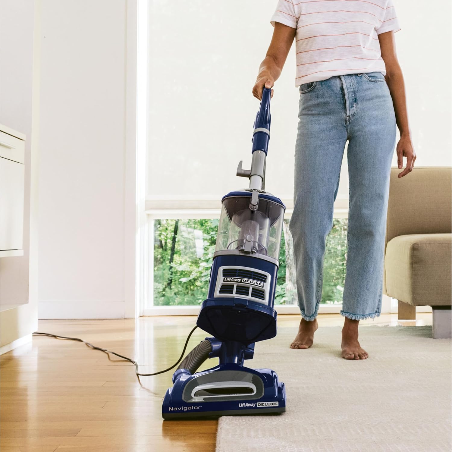 Shark NV360 Navigator Vacuum - Powerful Suction for Hardwood & Carpet Cleaning | Large Dust Cup, Blue