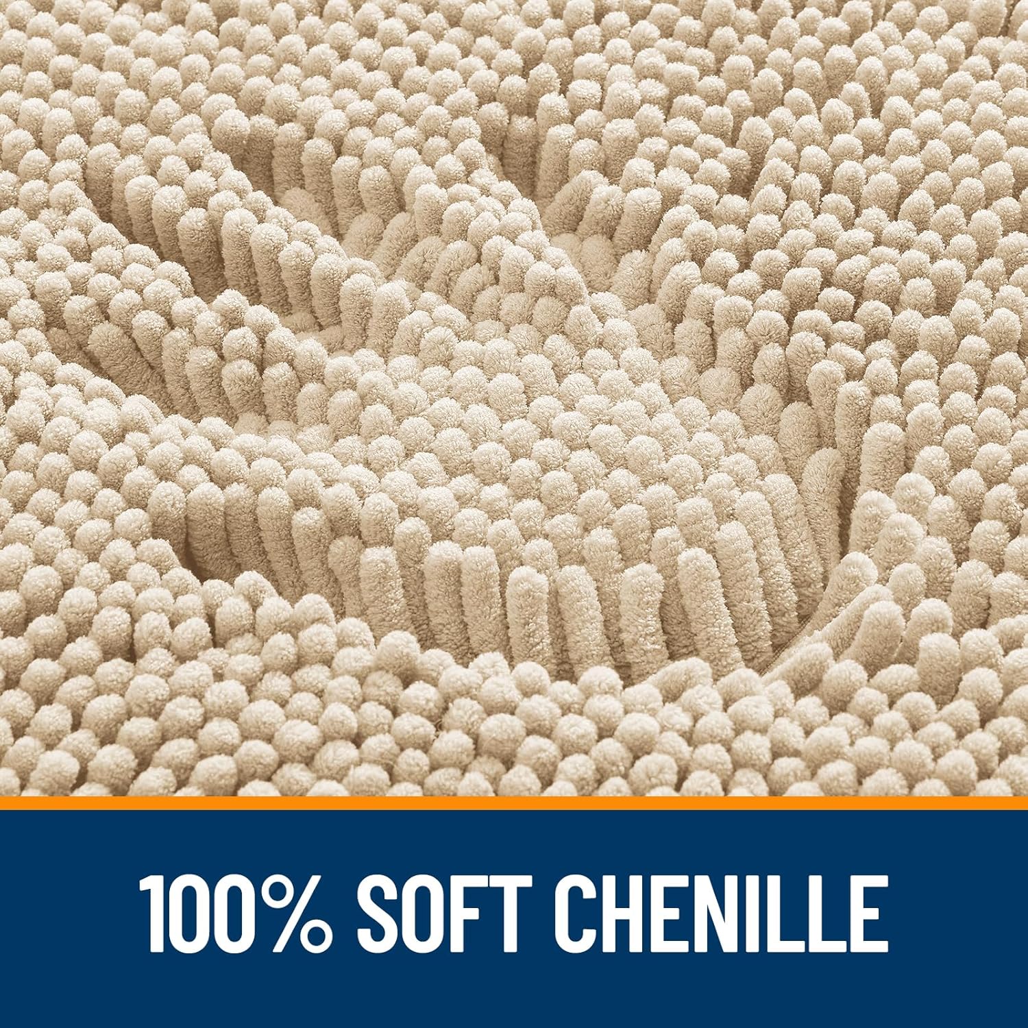 OLANLY Bathroom Runner Rugs - Extra Soft Absorbent Chenille | 47x24, Quick Dry, Machine Washable, Beige