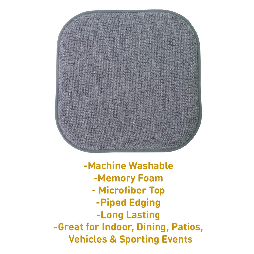 Sweet Home Collection Cushion Memory Foam Chair Pads Honeycomb Nonslip Back Seat Cover 16" x 16" 6 Pack Light Baby Blue