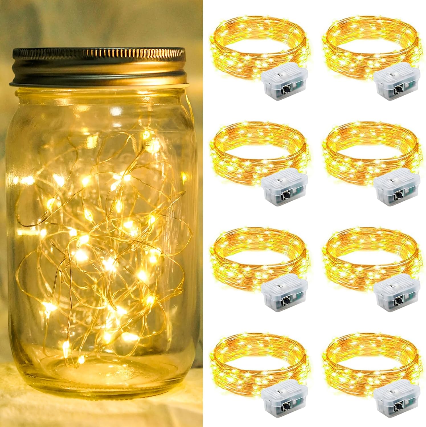 Skiennix 20 LED Fairy Lights - 7Ft Waterproof Twinkle String Lights for Weddings & Parties | Warm White