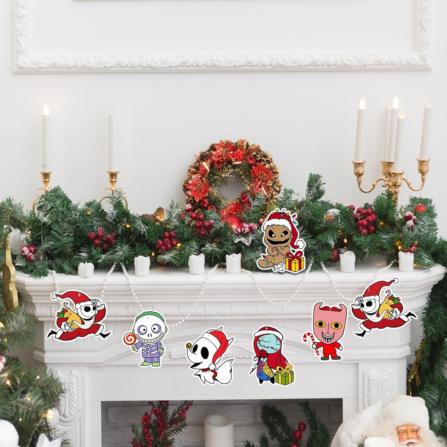 Tivee Christmas Tree Ornaments - 16PCS Jack and Sally Hanging Decorations | Nightmare Before Christmas