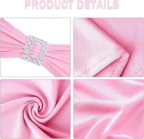 Joccun Spandex Chair Sashes - 30 PCS Stretch Covers with Buckle Slider for Weddings & Events | Pink