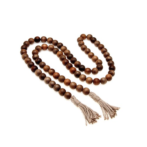 Nanalou Wood Bead Garland | Add a Touch of Boho Style to Your Farmhouse Décor with All-Natural, Handmade Wooden Bead Garland (Walnut, Medium)