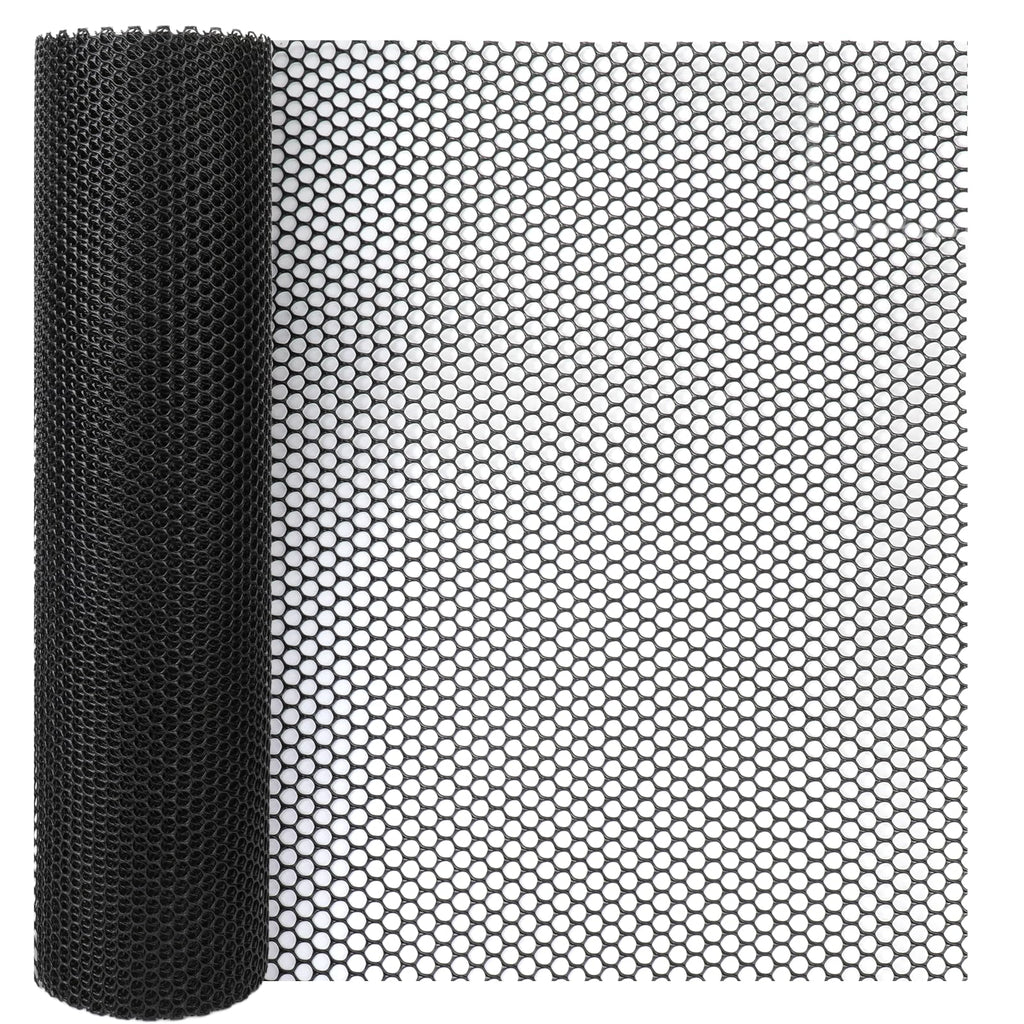 Bar Shelf Liner for Countertop, Glass Drying 24 Inch Wide Plastic Mesh Liners Mat, Non Slip Bar Mats Cabinet Liner for Pub Shelves Cupboard, 61X500CM, Black
