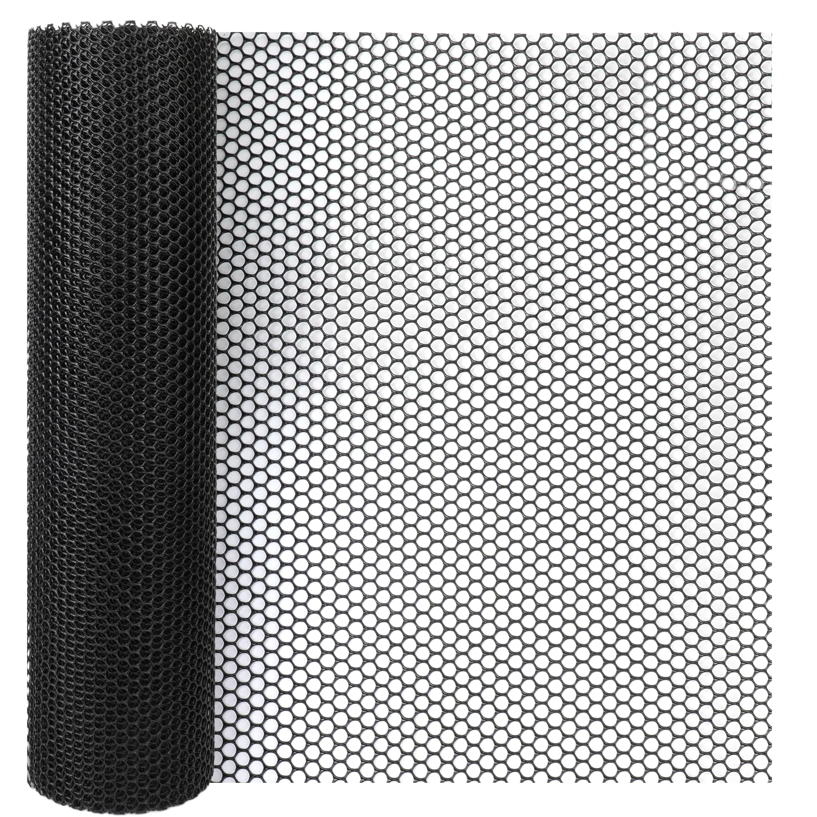 Bar Shelf Liner for Countertop, Glass Drying 24 Inch Wide Plastic Mesh Liners Mat, Non Slip Bar Mats Cabinet Liner for Pub Shelves Cupboard, 61X500CM, Black