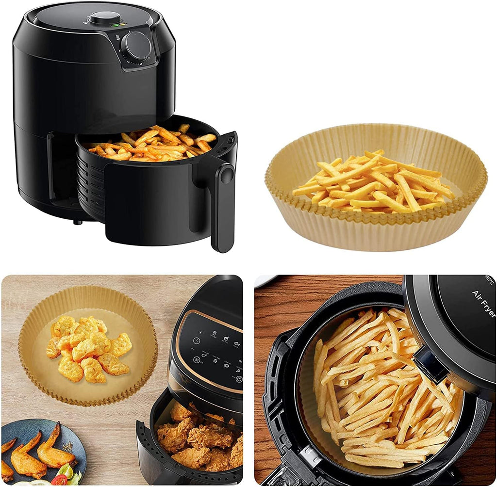 SIUDANGKA Mini Air Fryer Liners - 100 Pcs Non-Stick Parchment Paper Pads for 2QT Fryers | Compatible with Ninja, COSORI, Instant Vortex, CHEFMAN