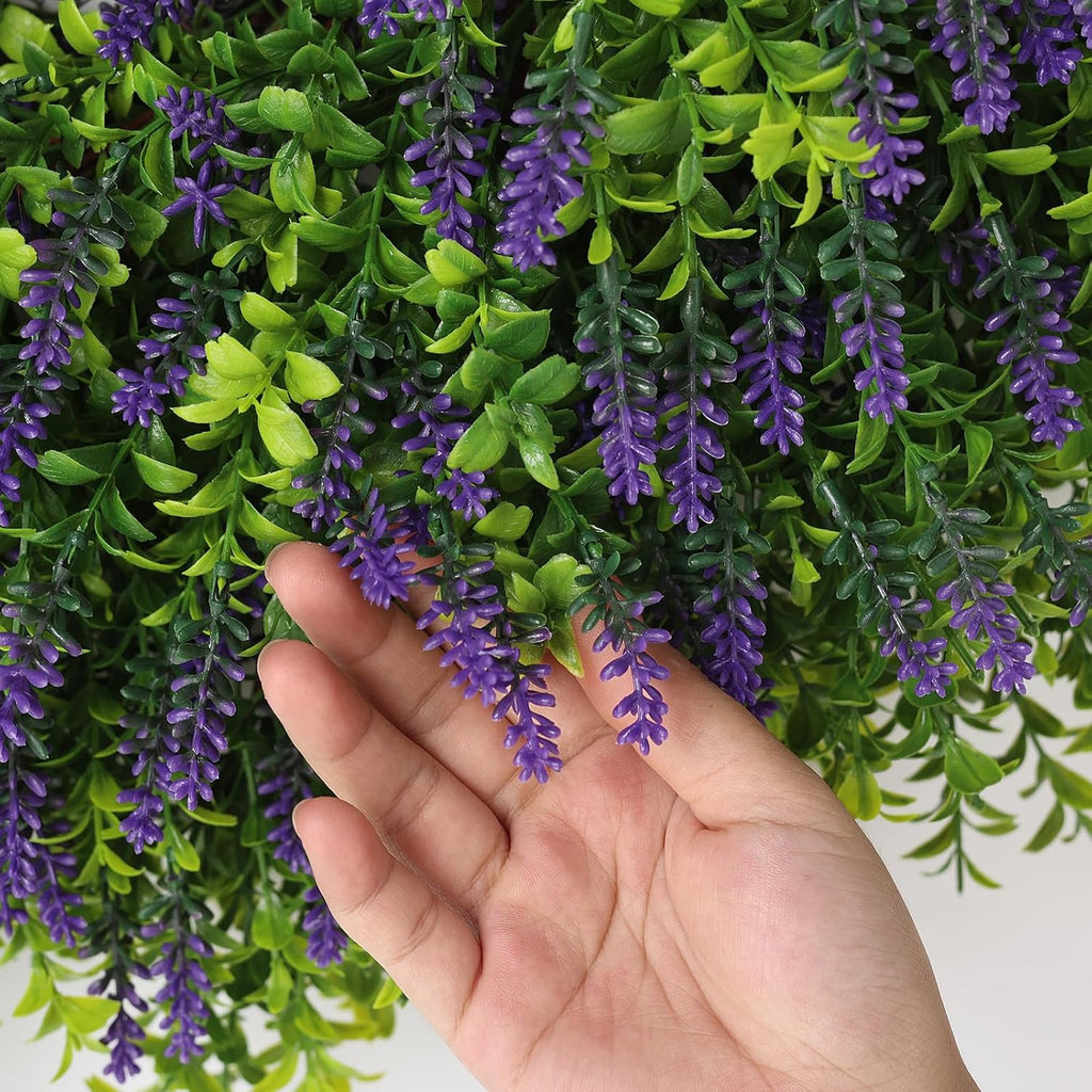 Regine Switzerland 26" Artificial Lavender & Boxwood Wreath - Large Faux Purple Greenery for Year-Round Home Decor