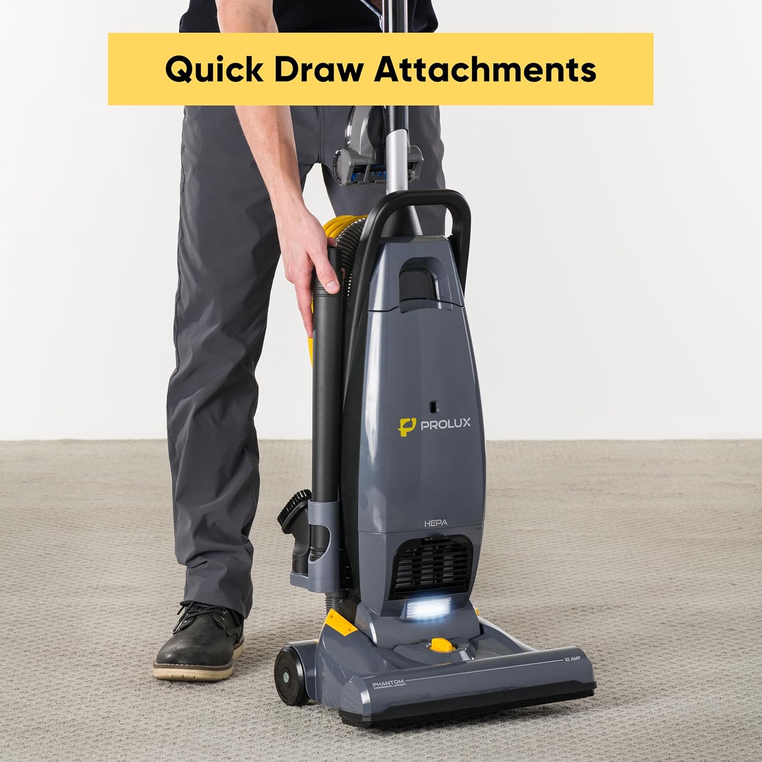 Prolux Phantom Pro Vacuum Cleaner - Lightweight 12lbs with HEPA Filtration & Onboard Tools for Deep Cleaning