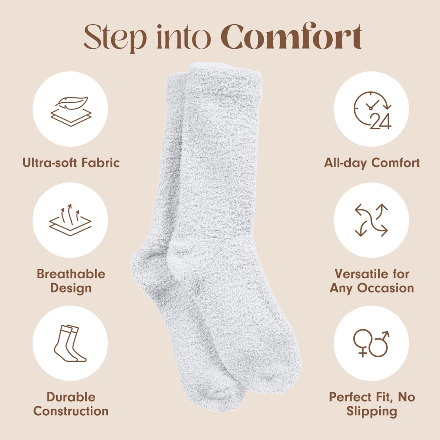 Unboxme Gifts Ultra-Luxe Cloud Socks - Warm & Cozy Sleep Socks for Men & Women, Super Soft Fabric