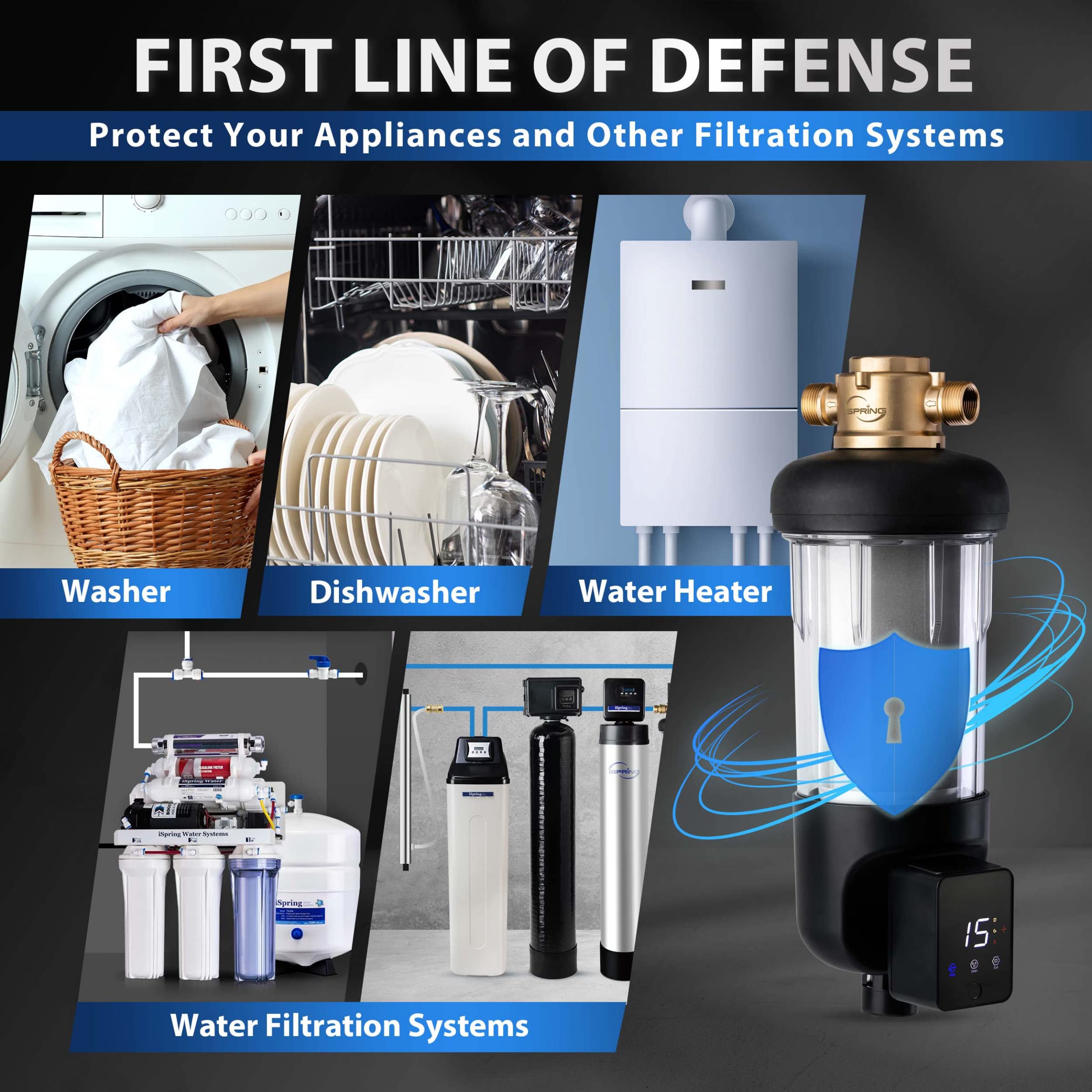 iSpring FWSP500ARJ Spin Down Sediment Filter Replacement Cartridge, 50 Micron