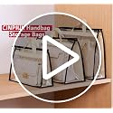 CINPIUK Beige XL Clear Handbag Storage Bags with Zipper & Handle – Closet Organizer for Purses