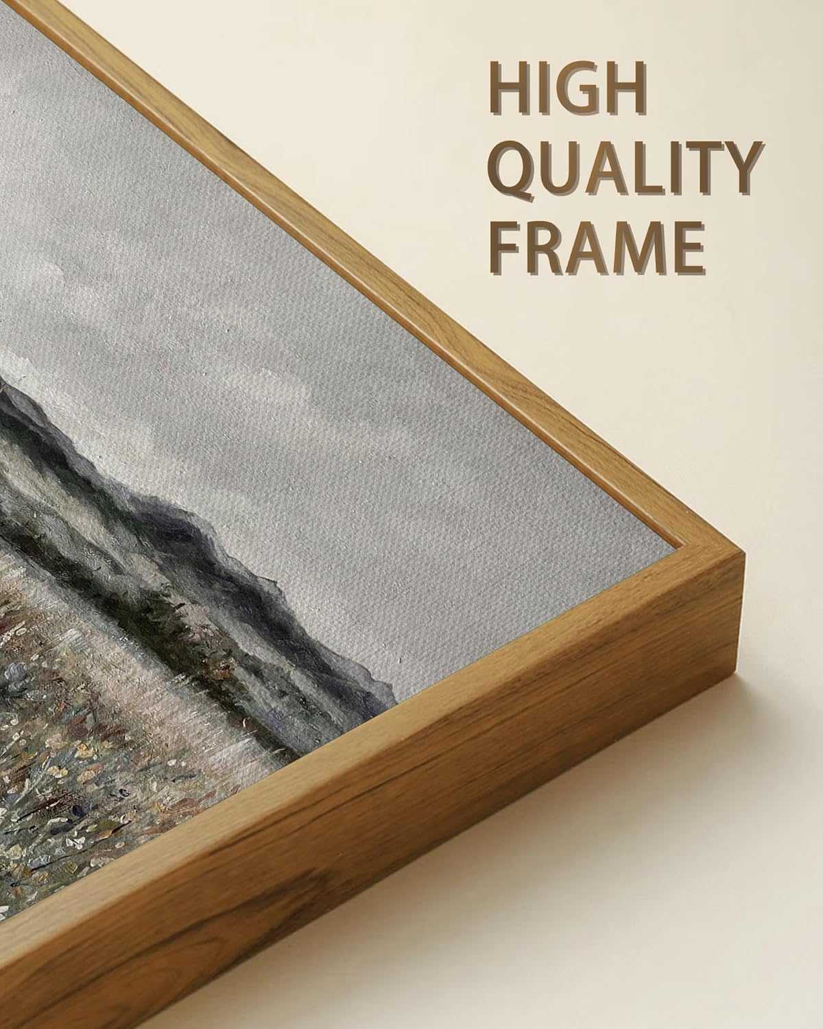 SHENIFY Vintage Landscape Wall Art - Meadow Flowers Retro Classic Painting for Home Decor | 8x10in Natural Frame