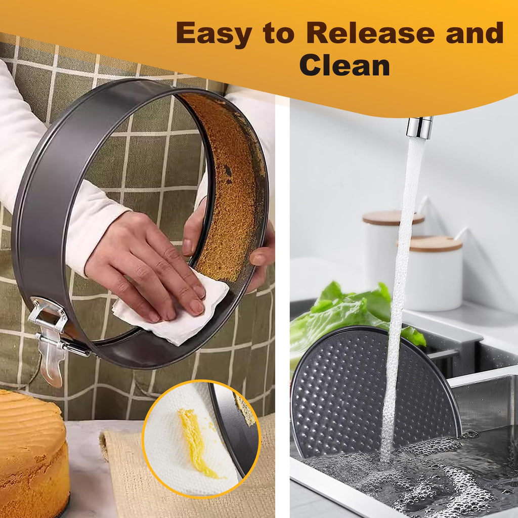 RHQQ Springform Cake Pan, Cake Pan with 6 Different Size (7,8,9,9.5,10.2,11inch), Cake Molds for Baking with Removable Bottom, Non-Stick Bakeware for Effortless Baking and Easy Release