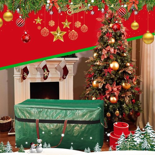 Christmas Tree Bag - Waterproof & Tearproof Storage for 4FT/5FT Trees | Easy Transport & Organization - Green