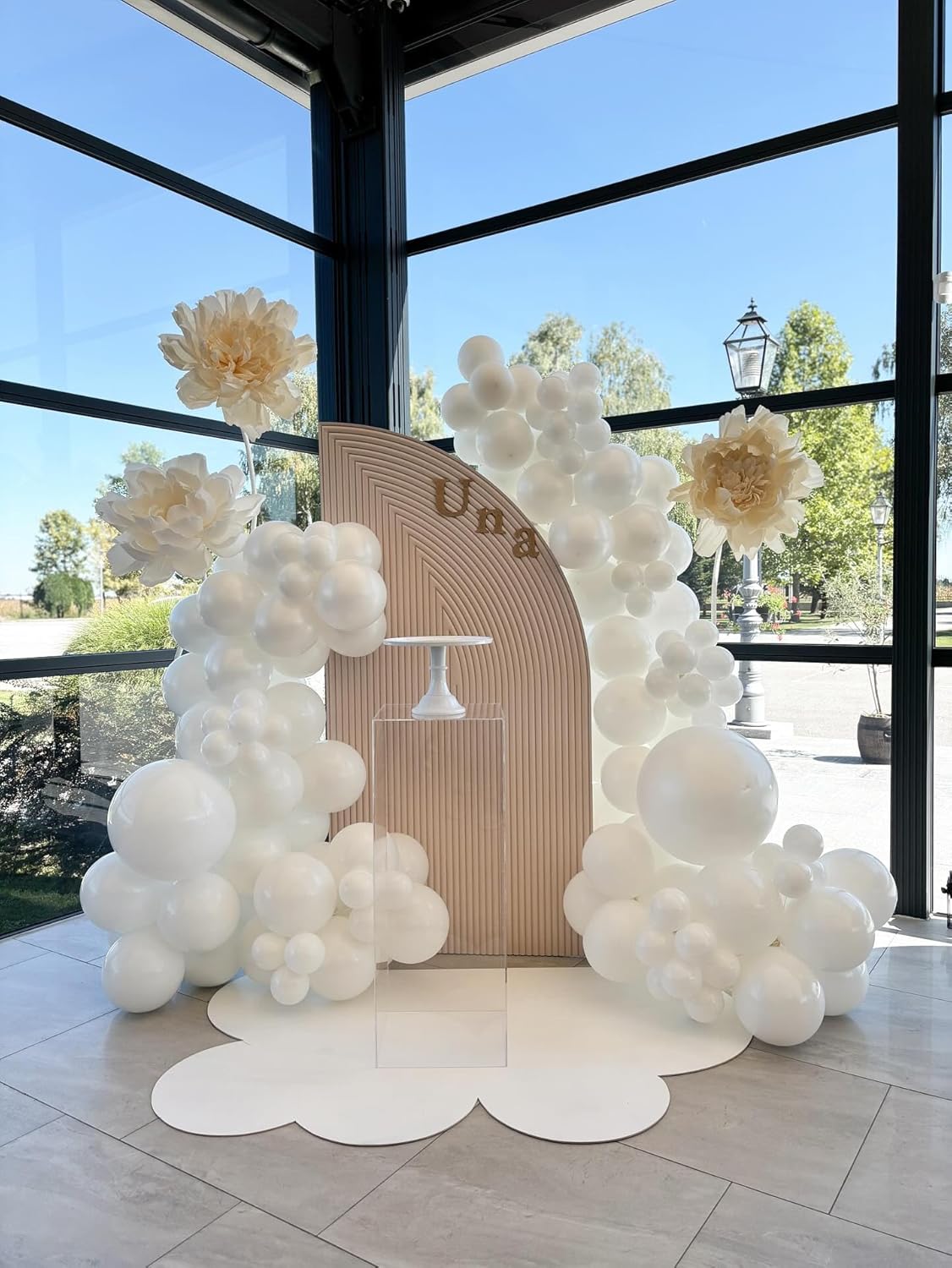 White Latex Balloons - 55 Pack of 12-Inch Balloons with Ribbon for Birthday, Graduation & Wedding Decor