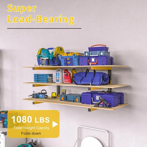 Lumber Storage Rack - Heavy Duty Wall Mount Organizer with 9-Level System | 1080 LB Capacity