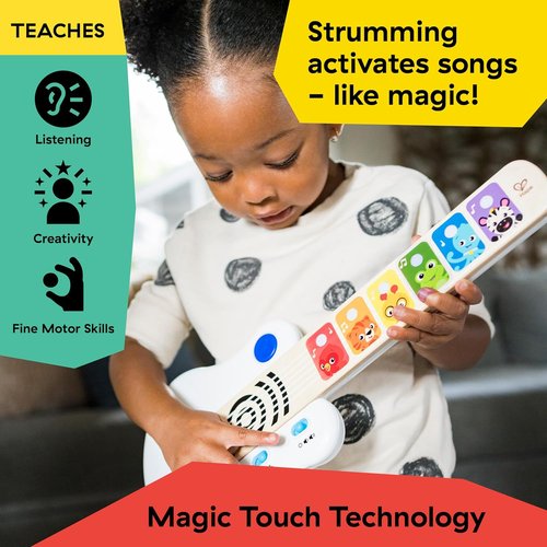Baby Einstein Strum Along Songs Wooden Toy Guitar - Montessori Musical Learning Toy with Lights, 12mo+