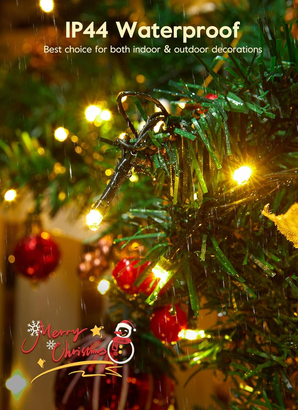 66FT 200 LED Christmas Tree Lights - Twinkle Fairy String Lights with 8 Flashing Modes | Warm White