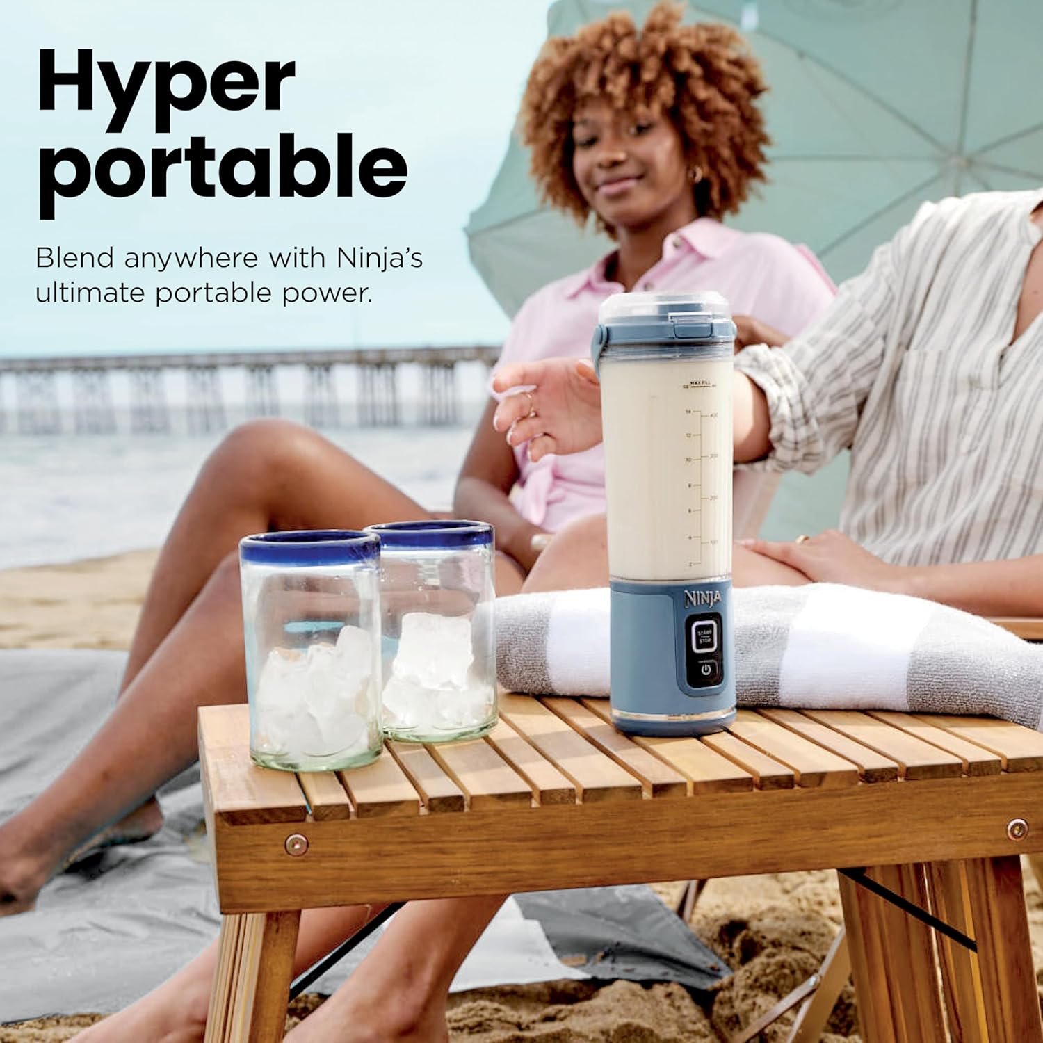 Ninja Blast Portable Blender - Cordless 18oz Personal Blender for Shakes & Smoothies | BPA-Free, Leakproof Lid, USB-C Rechargeable, Metallic Black