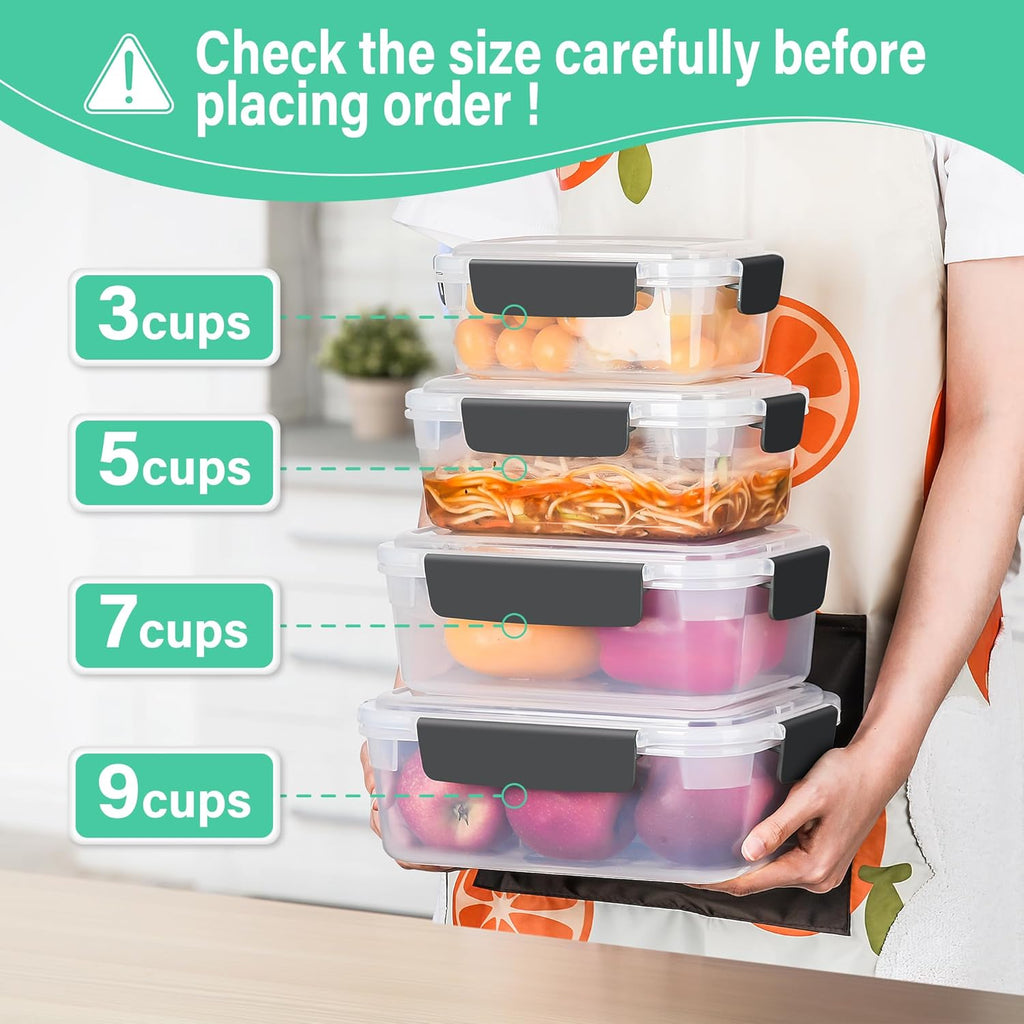 YORY 3-Cup Plastic Food Storage Containers - Nestable, Freezer & Dishwasher Safe | 5-Pack Set