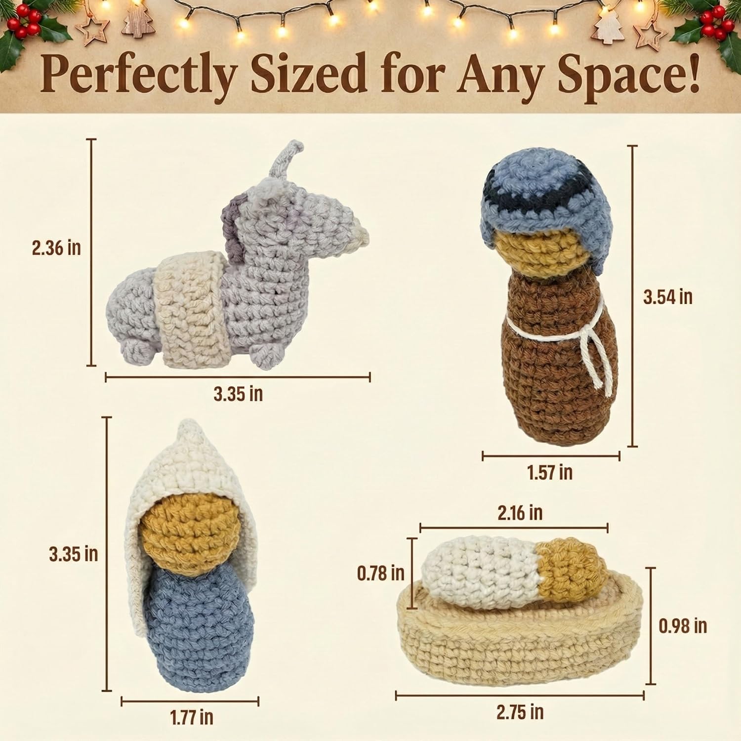OASSIE Nativity Set - Handmade Crochet Christmas Decorations | Indoor Christian Gifts for Home Decor