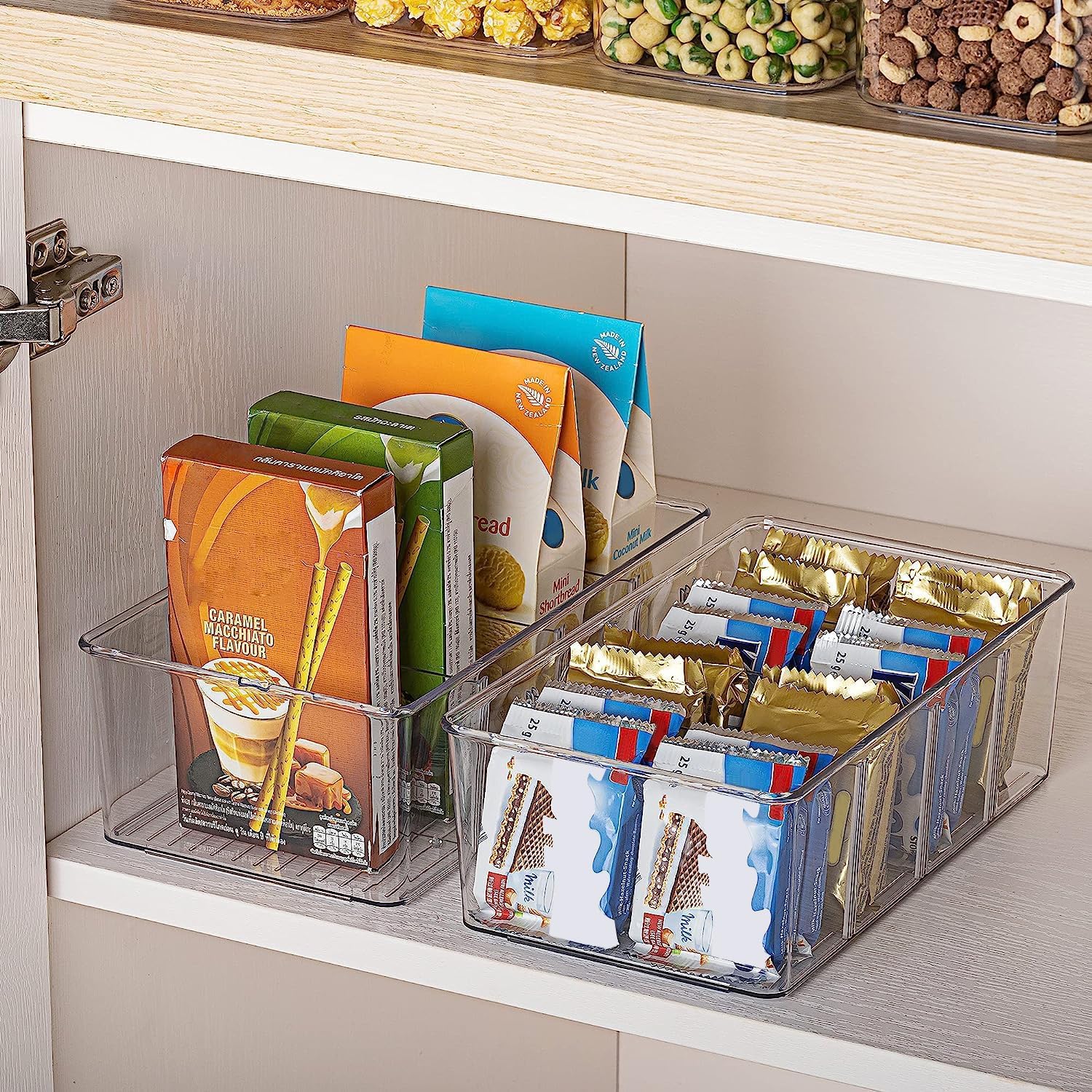 Vtopmart Food Storage Organizer Bins - 10 Pack Clear Plastic Bins for Pantry & Kitchen Organization