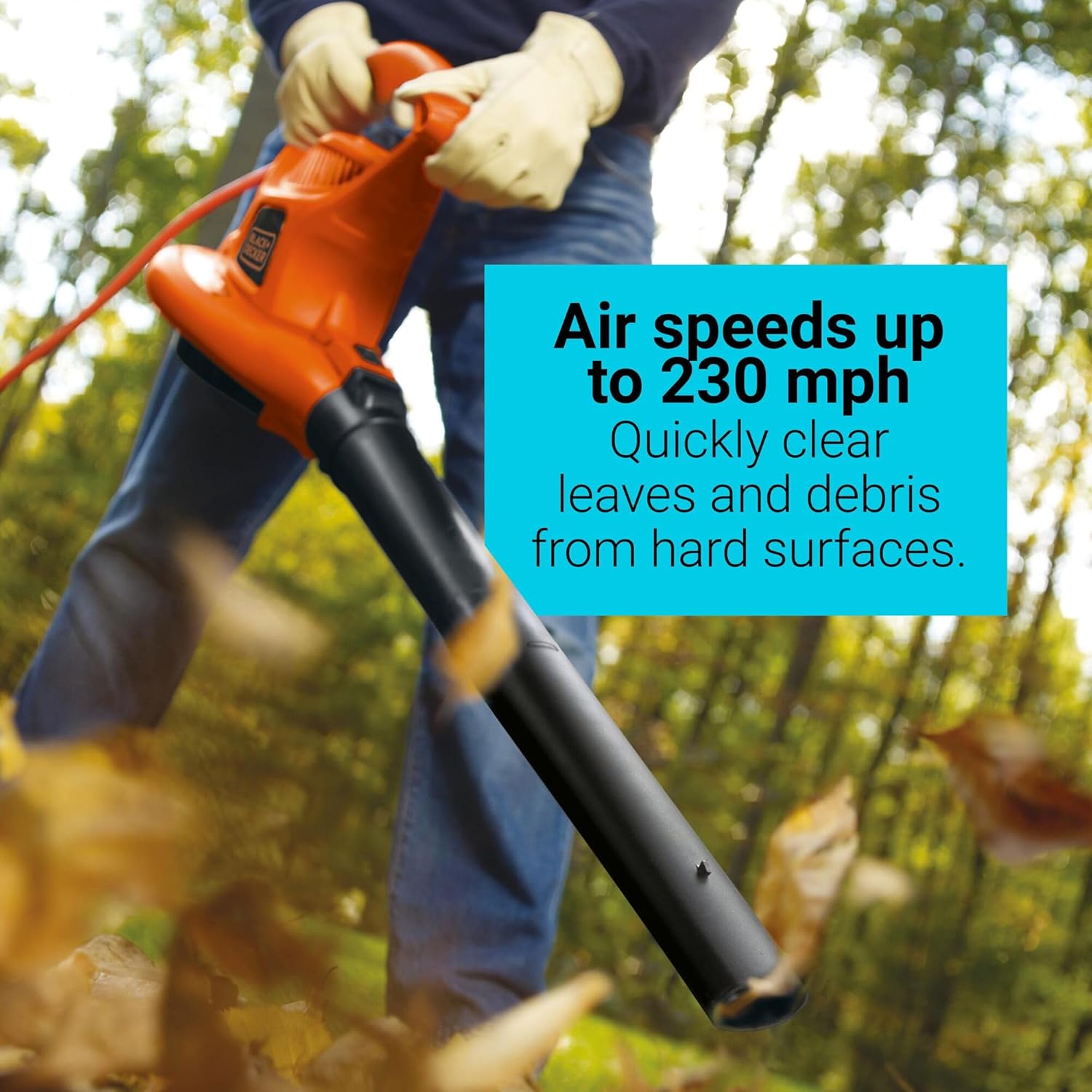 BLACK+DECKER 3-in-1 Corded Leaf Blower, Vacuum & Mulcher - 230 MPH, 12 Amp Handheld Combo