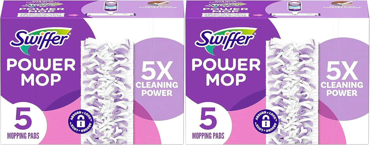 Swiffer PowerMop Mopping Pad Refills - Multi-Surface Floor Cleaning, 10 Count