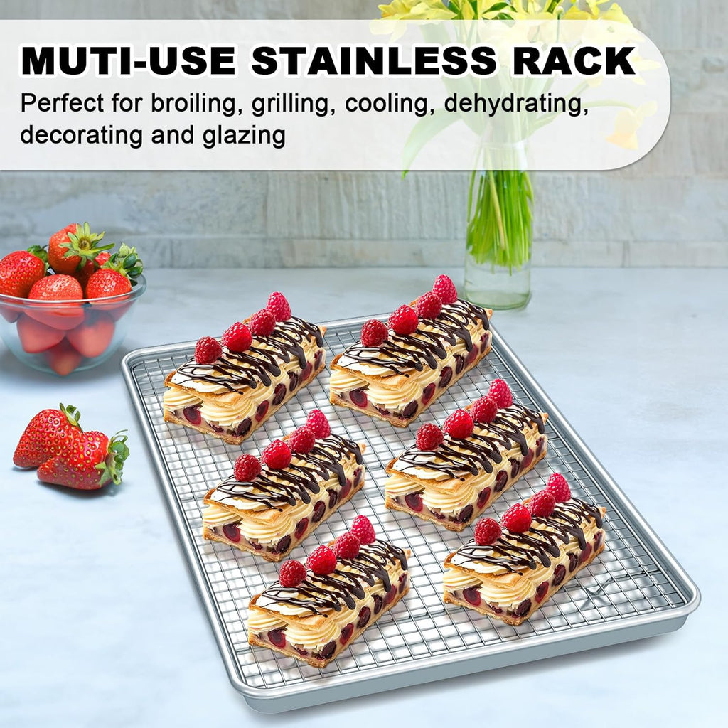 Natural Aluminum Baking Sheet Set by [Brand Name] - 24 Inch Extra Large Nonstick Cookie Trays | Commercial Quality & Warp Resistant