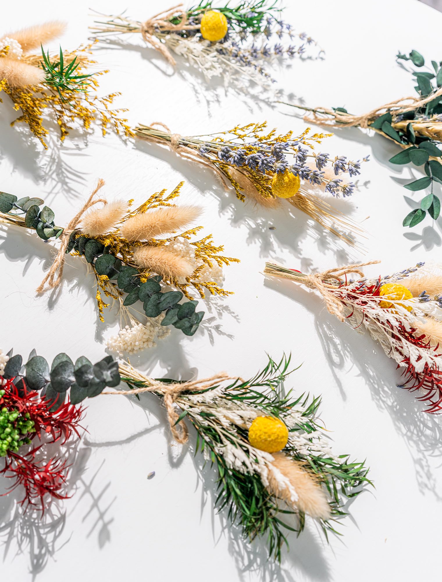 12 Kind Dried Flowers Set - Including Lavender, Eucalyptus, Wheat, Bunny Tails, Handmade for DIY Crafts, Vase Decor, Wedding/Home/Birthday/Seasonal Decor